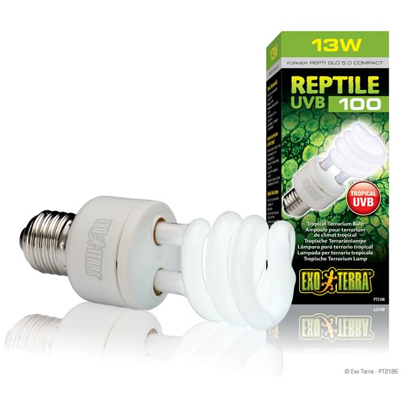 Exoterra Reptile UVB 100 Lampada per Terrario Tropicale 13W