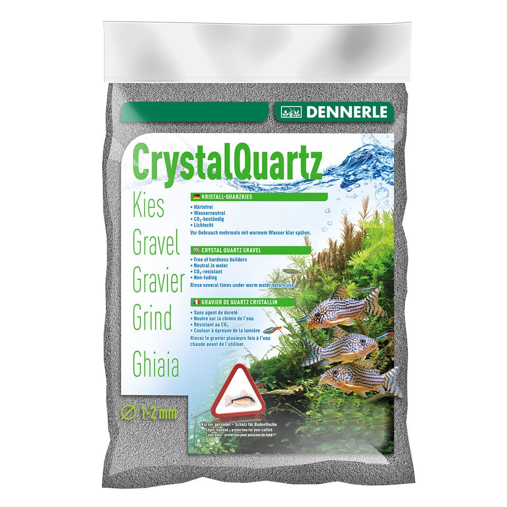 Dennerle Crystal Quartz Ghiaia Cristallo di Quarzo Grigio antracite 10Kg