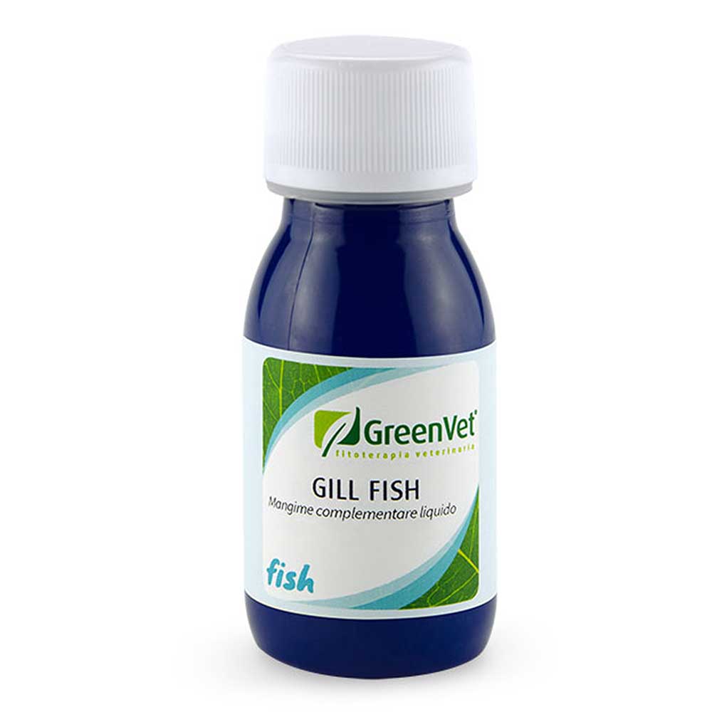 GreenVet Gill Fish Mangime complementare liquido Biocondizionatore per acqua dolce 50gr