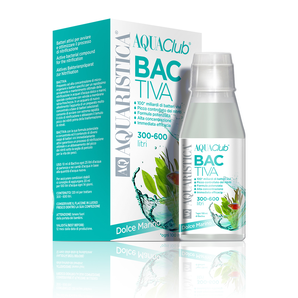 AQ Aquaristica Bactiva Batteri Vivi per Dolce e Marino 120ml fino a 300 litri